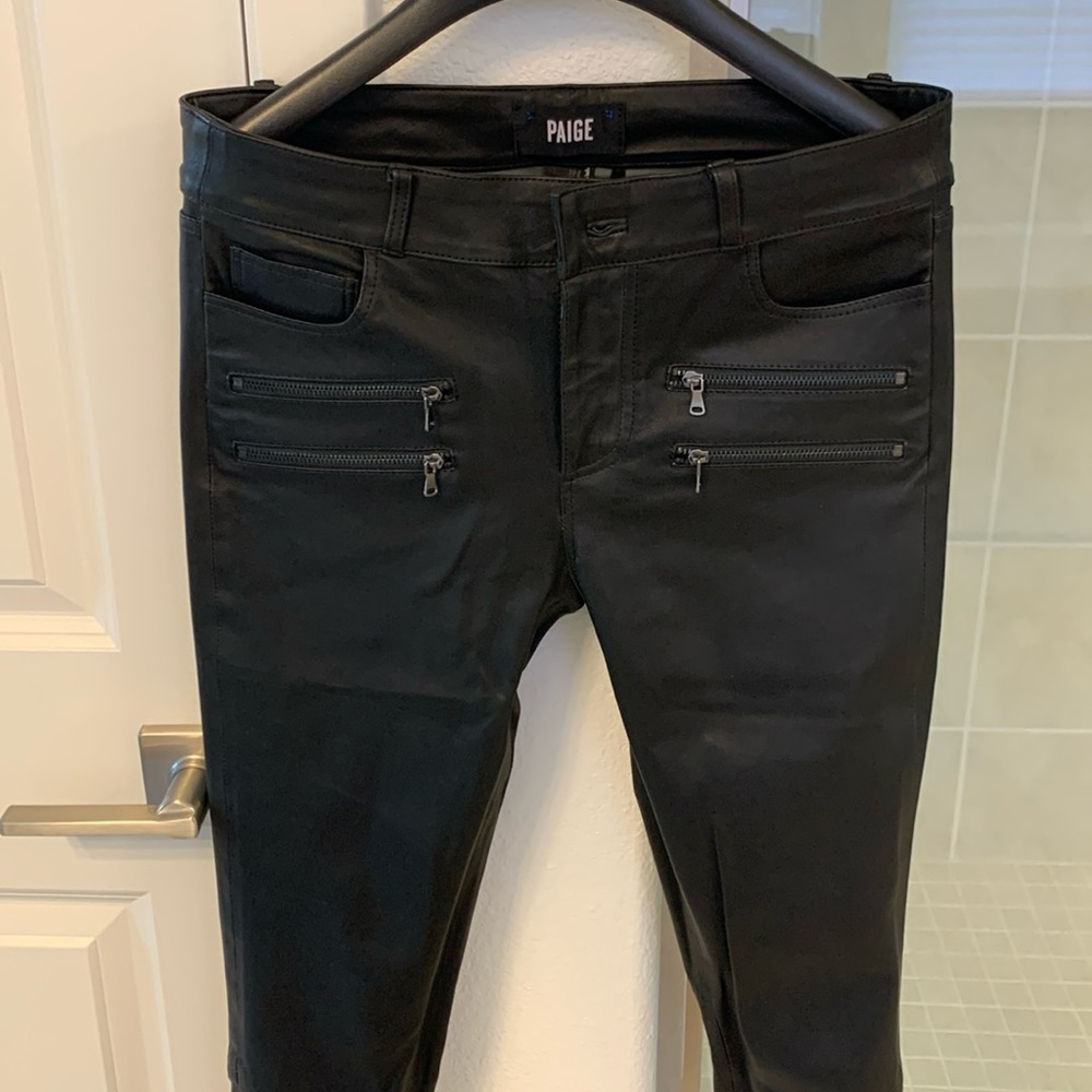 Paige. Brand new EDGEMONT zipper leather pants. Size 27